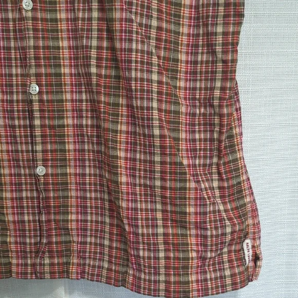 Ralph Lauren Jeans Co Button Shirt Men's Medium Brown Red Casual 100% Cotton - Picture 6 of 9